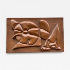 Sculptural decorative wood panel by A Guignard - 3948017