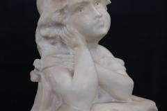 Sculpture in White Marble Bust of a Little Girl Signed - 3939165