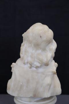 Sculpture in White Marble Bust of a Little Girl Signed - 3939168