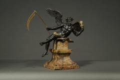 Sculpture of Cronus resting on a breccia marble pedestal - 4740853