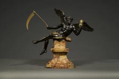 Sculpture of Cronus resting on a breccia marble pedestal - 4740854