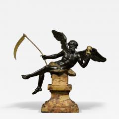 Sculpture of Cronus resting on a breccia marble pedestal - 4740911