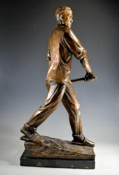 Sculpture of a Steelworker Metropolis Builder Social Realism Germany 1930 - 4201878