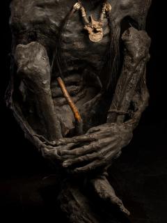 Sculptured model of a smoked Papua Mummie papier m ch 20th C - 4269885