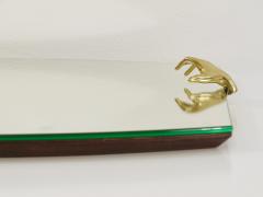 Scultpural Brass Hand Mid Century Wall Mirror Italy 1950s - 4593346