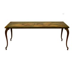 Scuola Florentine Marble Brass Trompe lOeil Cocktail Table - 4453016