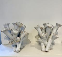 Sea Flowers white glazed Ceramic Vases 1990s - 4449358
