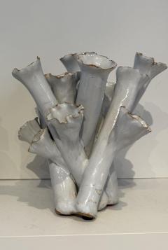 Sea Flowers white glazed Ceramic Vases 1990s - 4449359