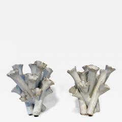 Sea Flowers white glazed Ceramic Vases 1990s - 4449478