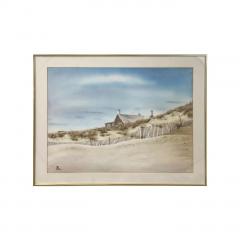 Seascape Beach House Lithograph Print Signed Framed - 3535658