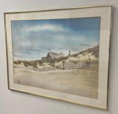 Seascape Beach House Lithograph Print Signed Framed - 3535659