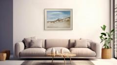 Seascape Beach House Lithograph Print Signed Framed - 3535662