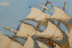 Seascape Painting of American Clipper Ship Red Cloud by Henry Scott - 4479718