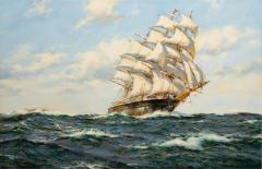 Seascape Painting of American Clipper Ship Red Cloud by Henry Scott - 4483837