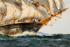 Seascape Painting of American Clipper Ship Red Cloud by Henry Scott - 4736171