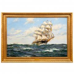 Seascape Painting of American Clipper Ship Red Cloud by Henry Scott - 4736174