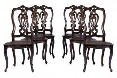 Seat Six 6 Dining Chairs Portuguese Spanish Colonial Style 19th 20th Century - 1875510