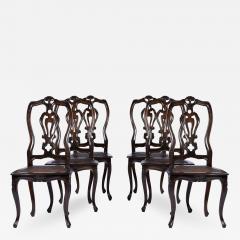 Seat Six 6 Dining Chairs Portuguese Spanish Colonial Style 19th 20th Century - 2326564