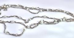 Seed Pearl Diamond Platinum 52 long Necklace - 3701624