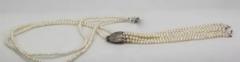 Seed Pearl Necklace with 4 1 2 Pearl Tassel 18K WG 32 L - 3461875