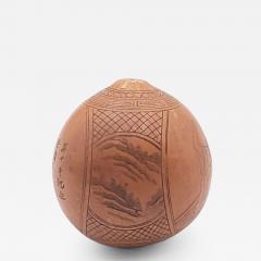 Seed Pod Etched with a Poem and Design 19th century - 2510495