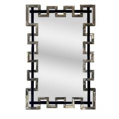 Segmented Mirror and Navy Murano Glass Lattice Frame Mirror - 4440306