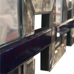 Segmented Mirror and Navy Murano Glass Lattice Frame Mirror - 4440308