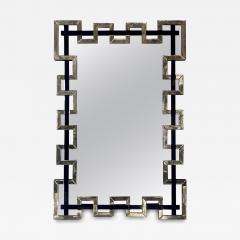Segmented Mirror and Navy Murano Glass Lattice Frame Mirror - 4440563
