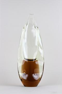 Seguso Vetri d Arte 20th Century Murano Glass Vase Amber Brown Italy ca 1960 - 4511990