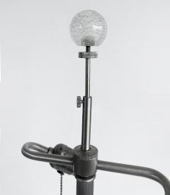 Seguso Vetri d Arte Italian Seguso Silver infused Blown Murano Glass Floor Lamp with Fabric Shade - 4530007