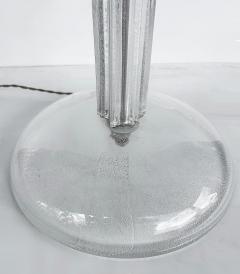 Seguso Vetri d Arte Italian Seguso Silver infused Blown Murano Glass Floor Lamp with Fabric Shade - 4530042