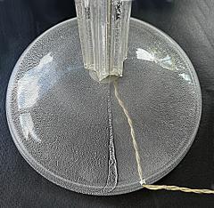 Seguso Vetri d Arte Italian Seguso Silver infused Blown Murano Glass Floor Lamp with Fabric Shade - 4530072