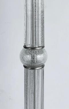 Seguso Vetri d Arte Italian Seguso Silver infused Blown Murano Glass Floor Lamp with Fabric Shade - 4530077