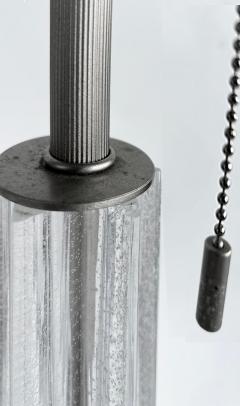 Seguso Vetri d Arte Italian Seguso Silver infused Blown Murano Glass Floor Lamp with Fabric Shade - 4530081