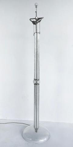 Seguso Vetri d Arte Italian Seguso Silver infused Blown Murano Glass Floor Lamp with Fabric Shade - 4530087