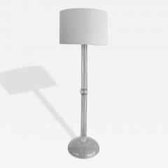 Seguso Vetri d Arte Italian Seguso Silver infused Blown Murano Glass Floor Lamp with Fabric Shade - 4532581