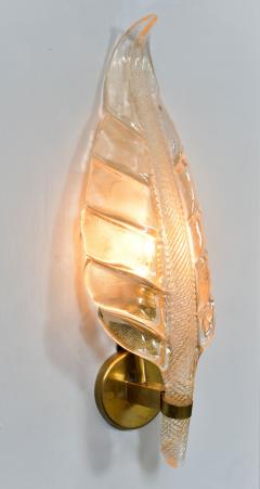 Seguso Vetri d Arte Pair of Italian 1960s Seguso leaf wall lights - 1185332