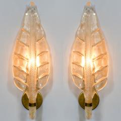 Seguso Vetri d Arte Pair of Italian 1960s Seguso leaf wall lights - 1185333