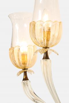 Seguso Vetri d Arte Rare Pair of Large Three Arm Murano Gold Glass Sconces by Seguso Vetri dArte - 3667258