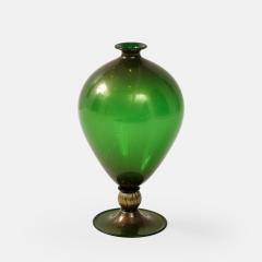 Seguso Vetri d Arte Rare Veronese Vase in Green with Gold Inclusions by Seguso vetri darte - 3516178