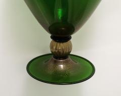 Seguso Vetri d Arte Rare Veronese Vase in Green with Gold Inclusions by Seguso vetri darte - 3516190