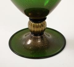Seguso Vetri d Arte Rare Veronese Vase in Green with Gold Inclusions by Seguso vetri darte - 3516191