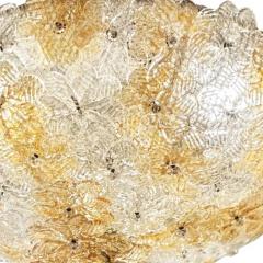 Seguso Vetri d Arte Seguso Murano Glass Flower Flush Mount Light Fixture 1960s - 4126681
