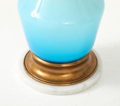 Seguso Vetri d Arte Seguso Sky Blue White Murano Glass Lamps - 4294826