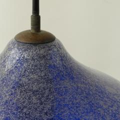 Seguso Vetri d Arte Seguso blue Pulegoso Murano glass pendant lamp Italy 1950s - 3468293