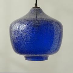 Seguso Vetri d Arte Seguso blue Pulegoso Murano glass pendant lamp Italy 1950s - 3468294