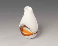 Seguso Vetri d Arte White glass vase by Seguso AV Murano Italy 1974 ca  - 3494595