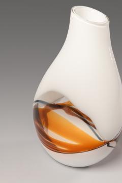 Seguso Vetri d Arte White glass vase by Seguso AV Murano Italy 1974 ca  - 3494597