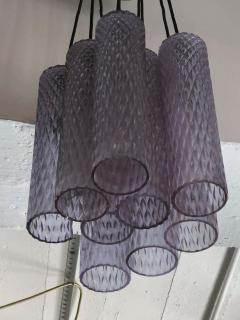 Seguso Vetri d arte Italian Translucent Purple Murano Glass Column Pendant or Chandelier - 1746650
