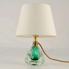 Seguso Vetri d arte Pair Emerald Green Murano Sommerso Glass Table Lamps by Seguso 1950s - 3111195